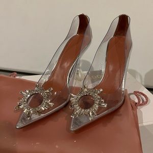 Amina Muaddi Begum Crystal Embellished PVC Pumps